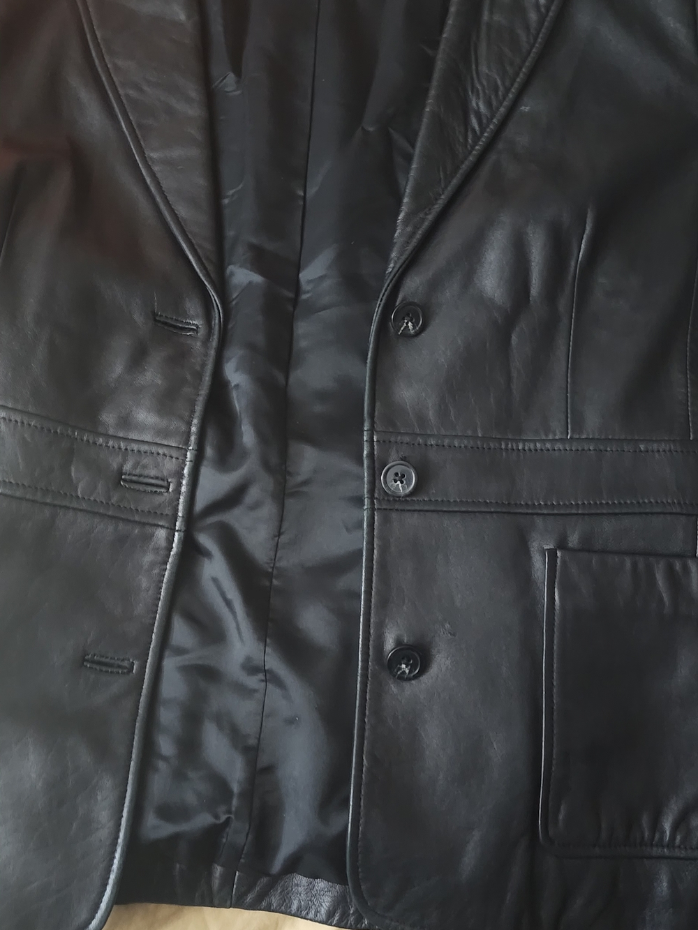 Alfani Women's Black Leather Jacket with Smooth Lining